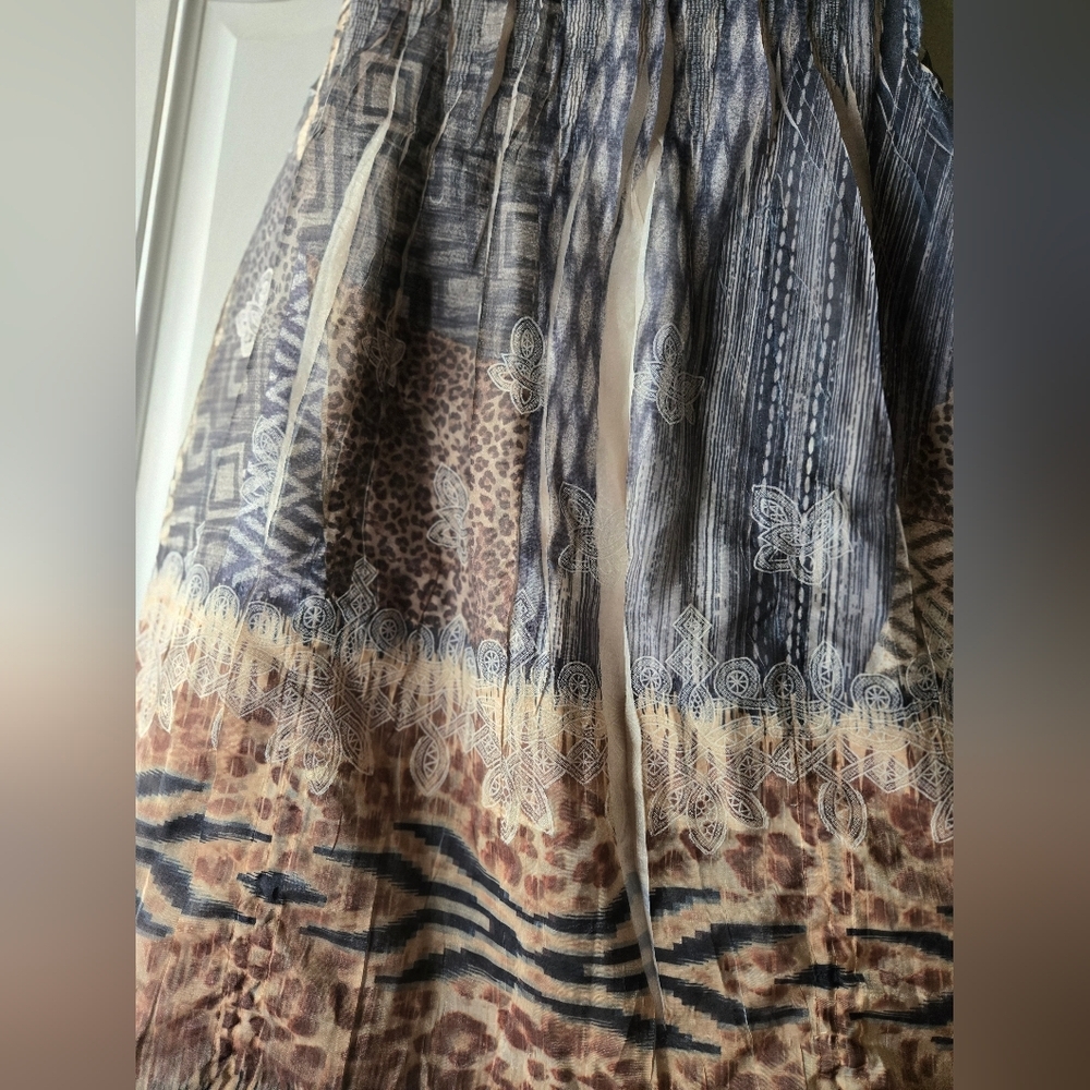 Lapis Anthropologie Boho Print Midi Skirt One Size - Picture 4 of 6